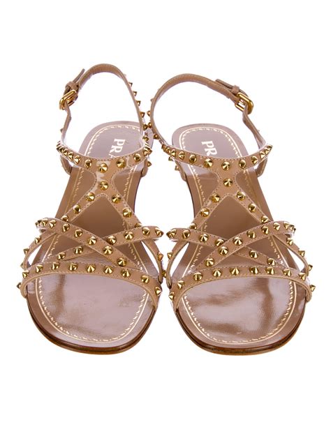 prada womens sandal sale|Prada studded pony skin sandals.